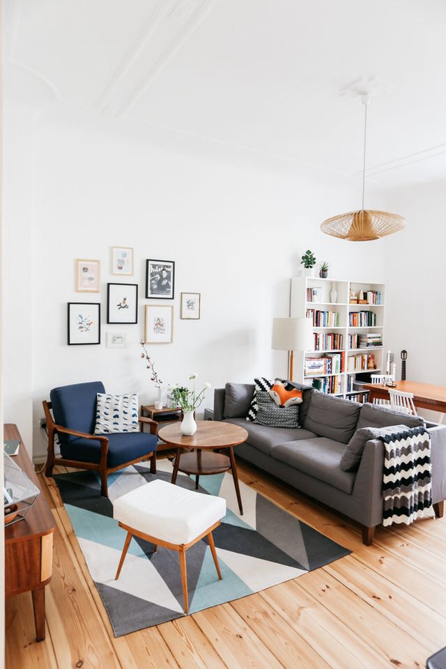 Geometric Mid-Century Modern Living Room Ideas