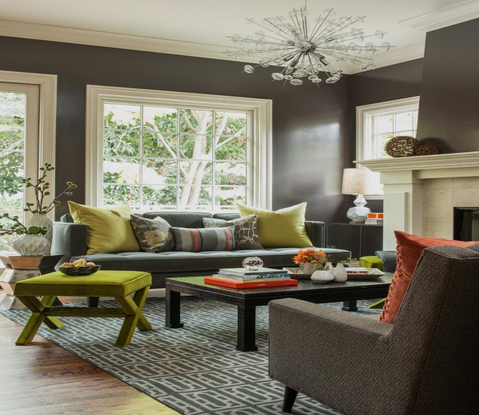Grey Mid-Century Modern Living Room Ideas