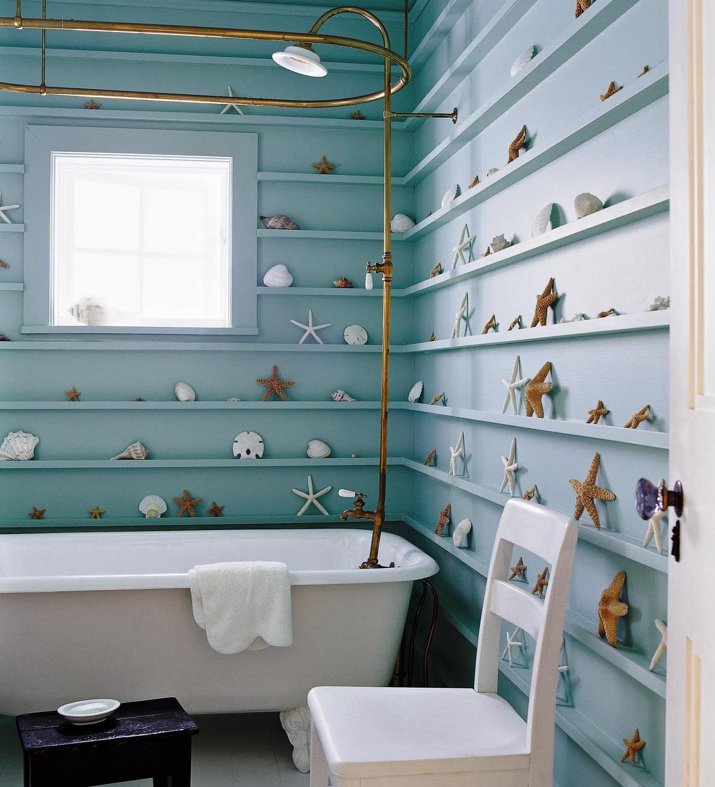 Beach-styled fixtures for a nature-inspired kids bathroom